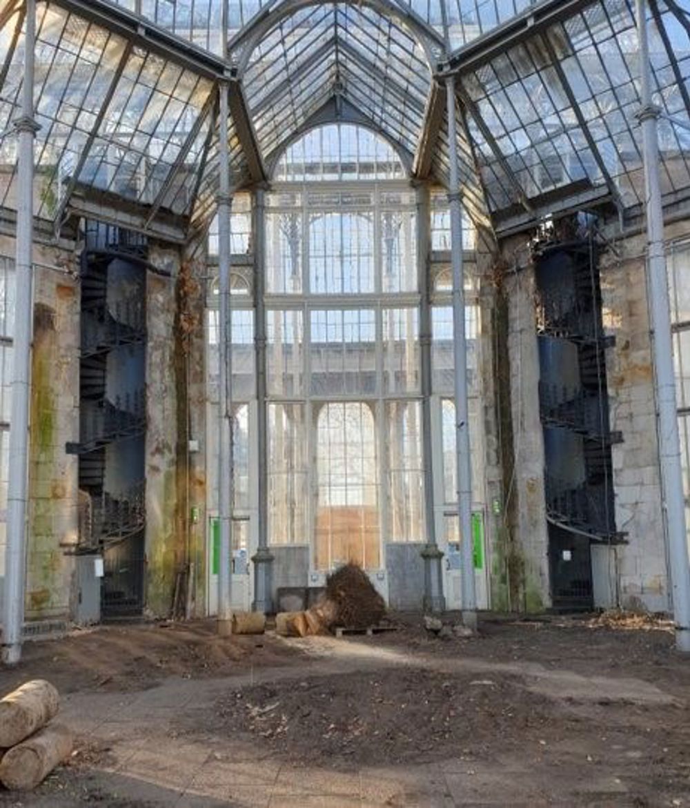 Empty interior of the Palm Houses