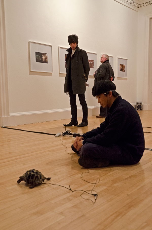 The Stereophony of the Turtle and the Human, Toshiya Tsunoda: Luke Fowler with Toshiya Tsunoda and John Haynes, Inverleith House, Royal Botanic Garden Edinburgh, 2012. Images by Michael Wolchover.