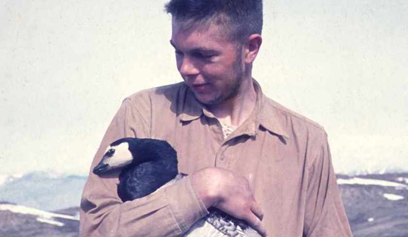 George Argent as a young man - with a goose in Greenland